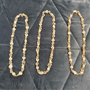 Cowrie Shell/ Sea Shell 36” Long Necklaces Set of 3